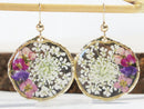 Handmade resin dried flower earrings