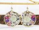 Handmade resin dried flower earrings