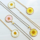 1pcs pressed flower pendant necklace, Real dried flower jewelry wholesale