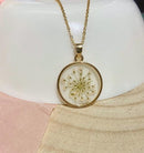 1pcs pressed flower pendant necklace, Real dried flower jewelry wholesale