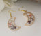 1pcs Crescent moon pressed flower pendant necklace, Real dried flower jewelry