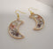 1pcs Crescent moon pressed flower pendant necklace, Real dried flower jewelry