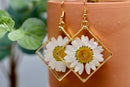 Handmade resin dried flower earrings