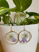 Handmade resin dried flower earrings