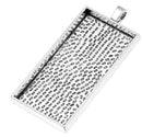 10pcs rectangle 25x50mm Silver antique bronze ancient silver pendant setting, 25x50mm rectangle blank base,rectangle pendant trays