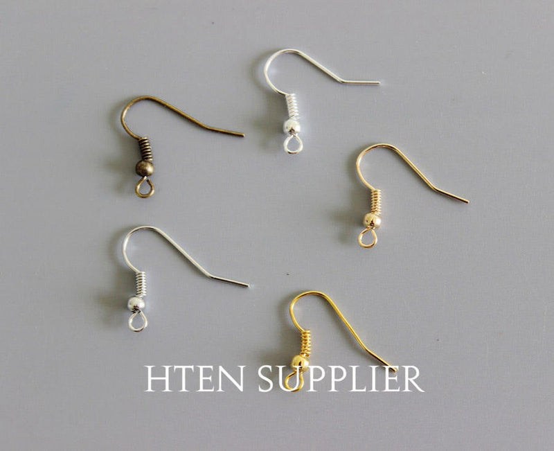 200pcs  Earring Hooks, Earring Finding, Fish Hook Earrings Ear Wire Wholesale