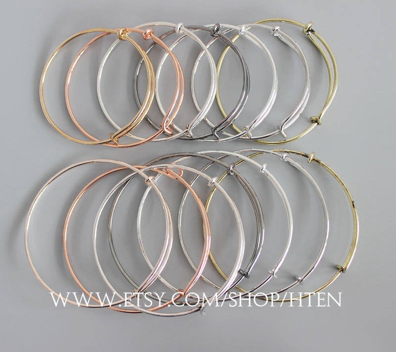 10pcs Expandable Bangle Bracelet - Kids Wire Bangles - Charm Bracelet - Adjustable Bracelet DIY Expandable Bangle Bracelet - Charm Bracelet